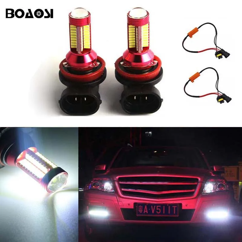 BOAOSI 2x H11 LED Fog DRL Light Bulb Lamp No Error For Mercedes Benz