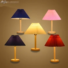 Скандинавский современный простой стол из массивной древесины лампа креативная Ткань Настольная лампа для гостиной спальни прикроватные украшения для внутреннего освещения