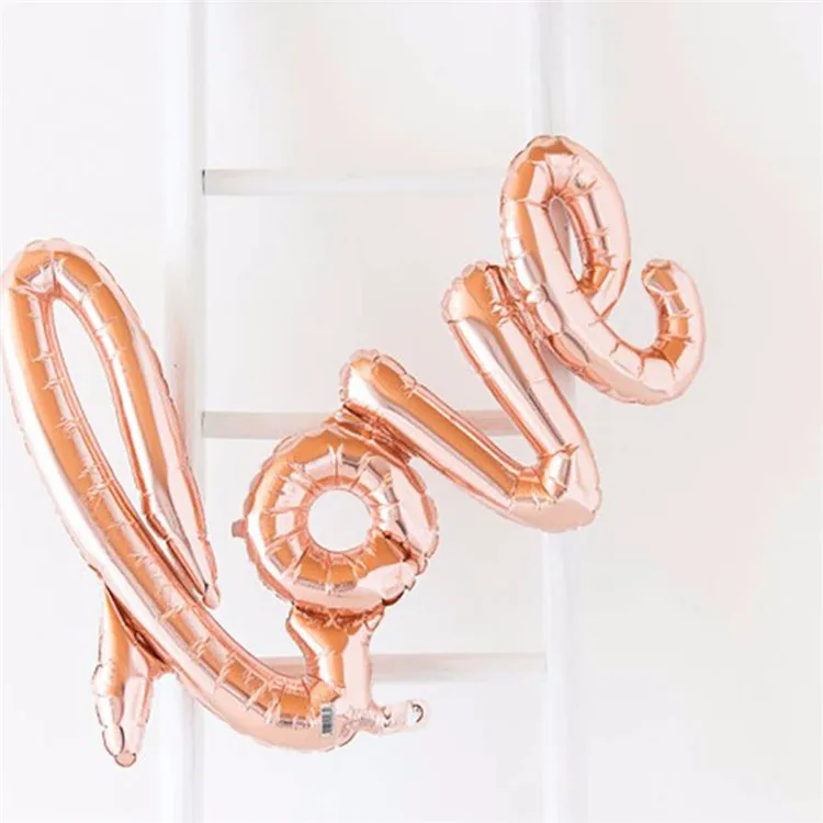 Rose Gold Wedding Birthday Party Balloons Happy Birthday Letter Foil Balloon Baby Shower Anniversary Event Party Decor Supplies