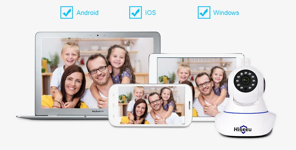 Hiseeu 720 P Беспроводной IP Камера Wi-Fi Ночное видение Камера IP-сети Камера сигнализации видеонаблюдения Wi-Fi P2P 1MP