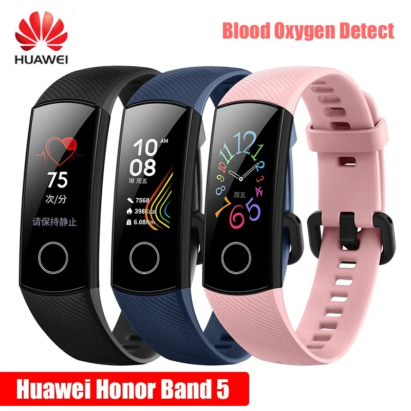 Новинка, умный Браслет huawei Honor Band 5 NFC, пульсоксиметр, измеритель уровня кислорода в крови, для плавания, для обнаружения осанки, 50 м, водонепроницаемые часы