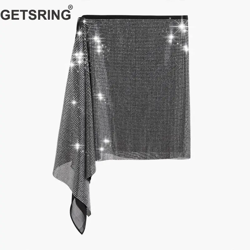 

GETSRING Women Skirt Fashion Irregular Skirt Retro Diamond Zipper Mini Skirt High Waist All Match Ladies Skirts Spring 2019 New