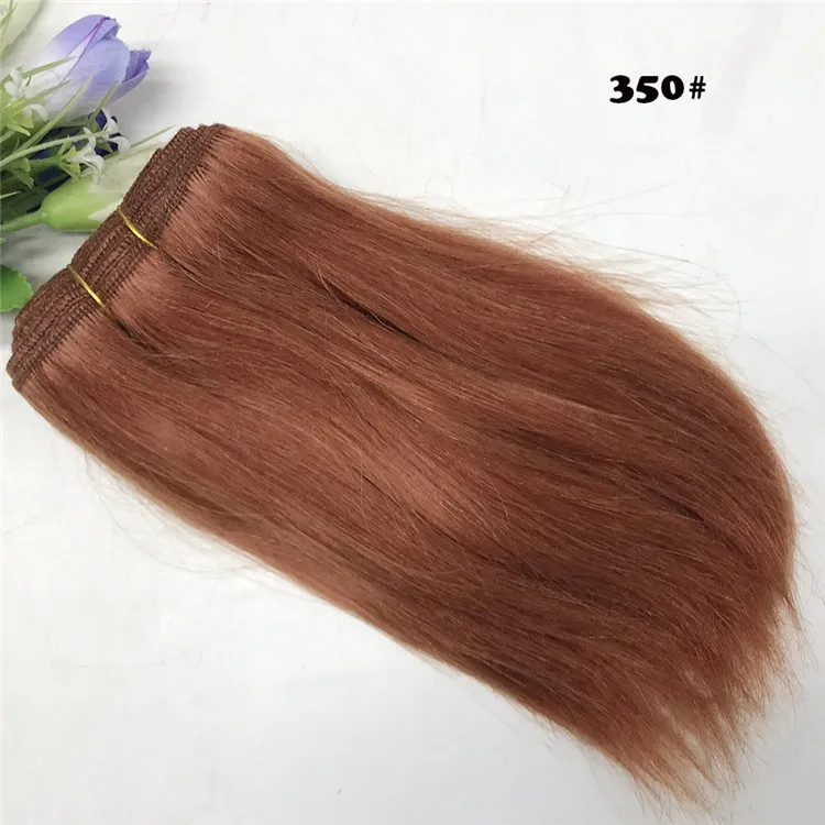 Волосы утки черный коричневый хаки красный прямые шерстяные волосы кусок для BJD/американский/SD куклы DIY парики - Цвет: 350