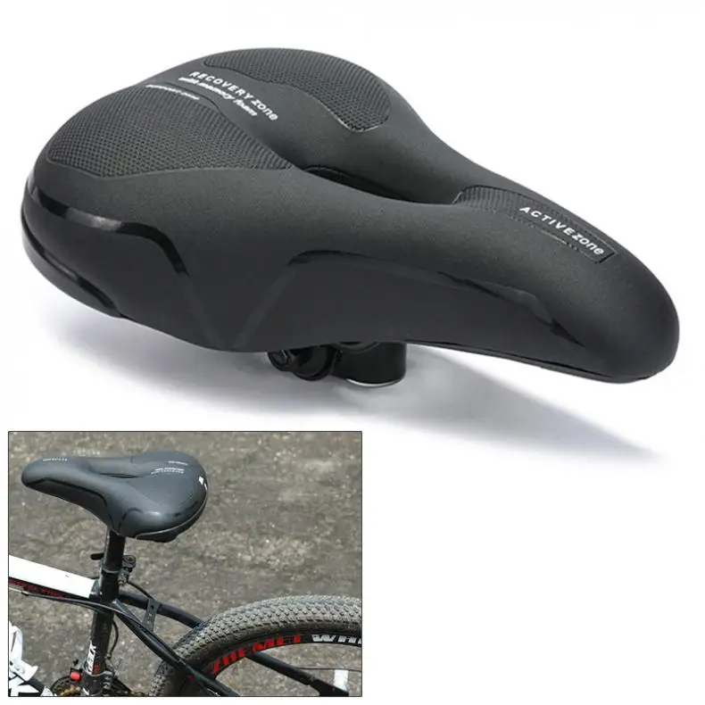Унисекс черное велосипедное седло MTB Спортивное полое дышащее пены памяти губки ecushion велосипедное седло