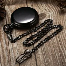 Pendant Watch Modern Silver/Black/Golden/Red Copper Polish Smooth Quartz Pocket Watch Arabic Number Dial Women Men Gift