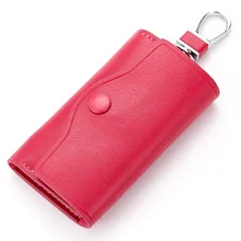 Мужской автомобильный кошелек для ключей из натуральной кожи, держатель для ключей, органайзер для ключей, женский брелок, многофункциональная коровья кожа