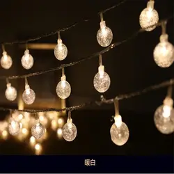 10 м 50 светодиодный строки Кристалл Света пузырь шарики открытый дома занавес лампа декоративные огни Рождественские Свадебные украшения
