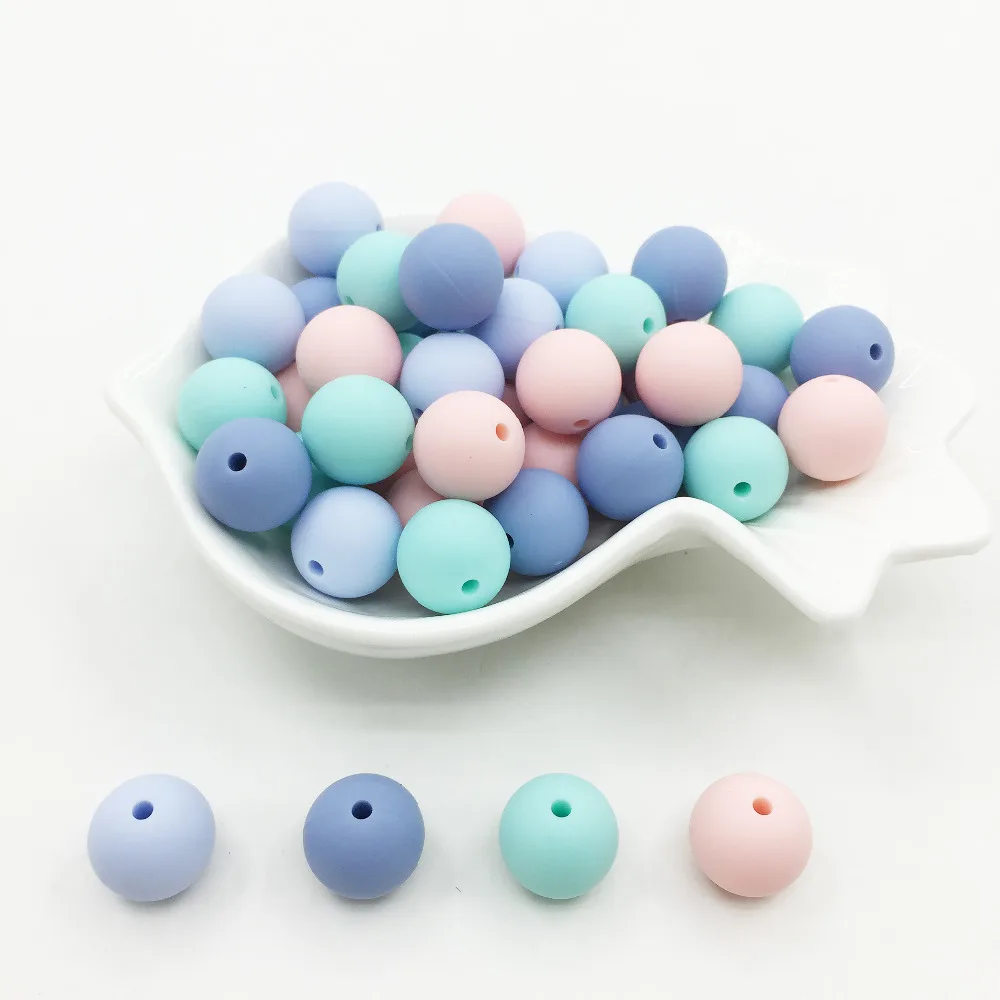 

15MM Candy Silicone Beads Girls Baby Teething Beads 15mm Safe Food Grade Teething 10mm/12mm/15MM Round Silicone Beads 100pcs/lot
