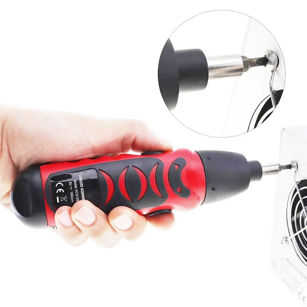 

1Set Electric Screwdriver Set + 14pcs Bits 6V Battery Operated Cordless Screwdriver Drill Tool Household Maintenance