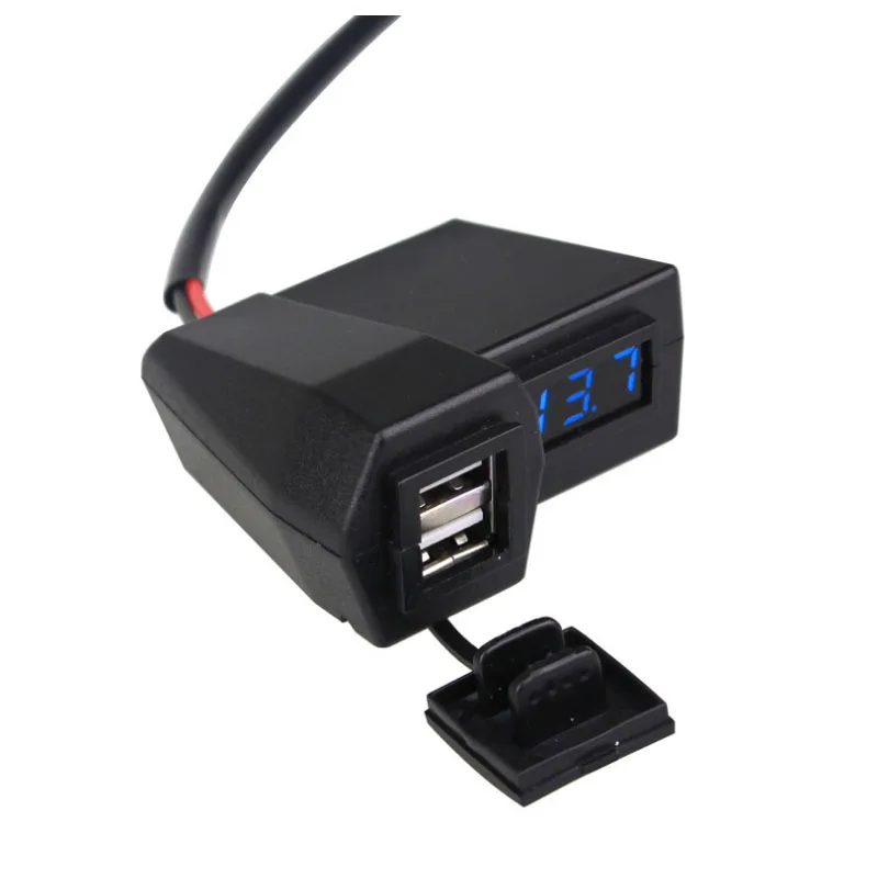 Мотоцикл USB Автомобильное зарядное устройство Автомобильный вольтметр с анти-поворотным переключателем четыре в одном многофункциональное зарядное устройство s