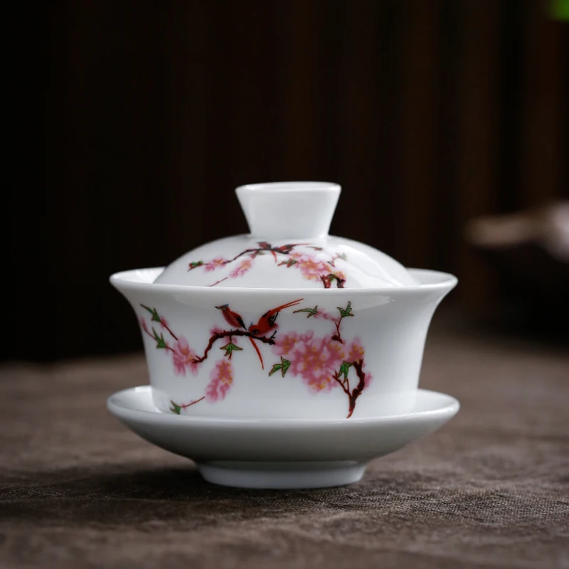 Китайский стиль Gaiwan керамический фарфор/фиолетовая глина чайная чаша мастер Tureen синие и белые чаши посуда для напитков чайная посуда оформление - Цвет: C
