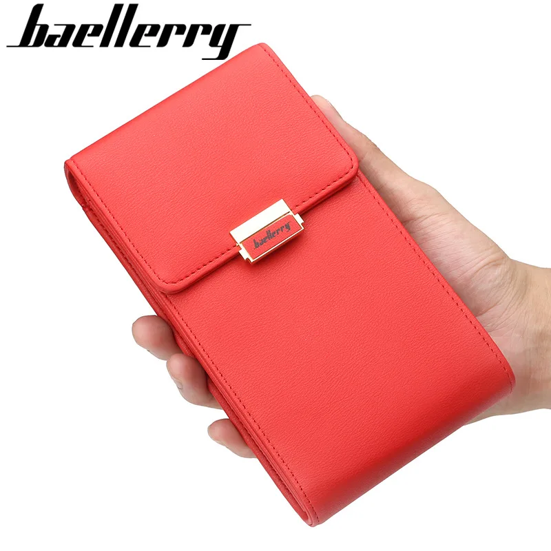 

BAELLERRY new women's clutch bag long style simple mobile phone bag handbag temperament Pure color purse large capacity wallet