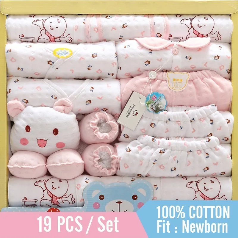 

19 Pieces Autumn and winter Infant Clothing Set Baby Clothes Set Cartoon Newborn Baby Girl Cotton Newborn Outfit Infant Clothing