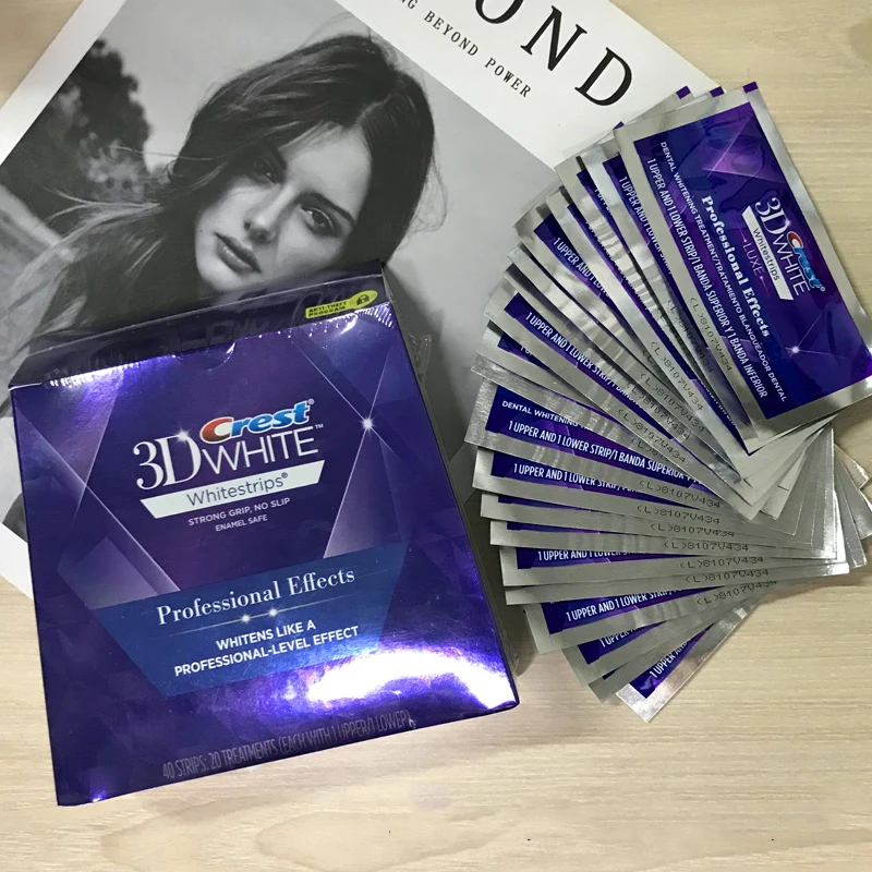 3D White Teeth Whitening Strips Professional Effects 1 Hour Express Fast Whiten Teeth Gentle Routine for Sensitive Teeth