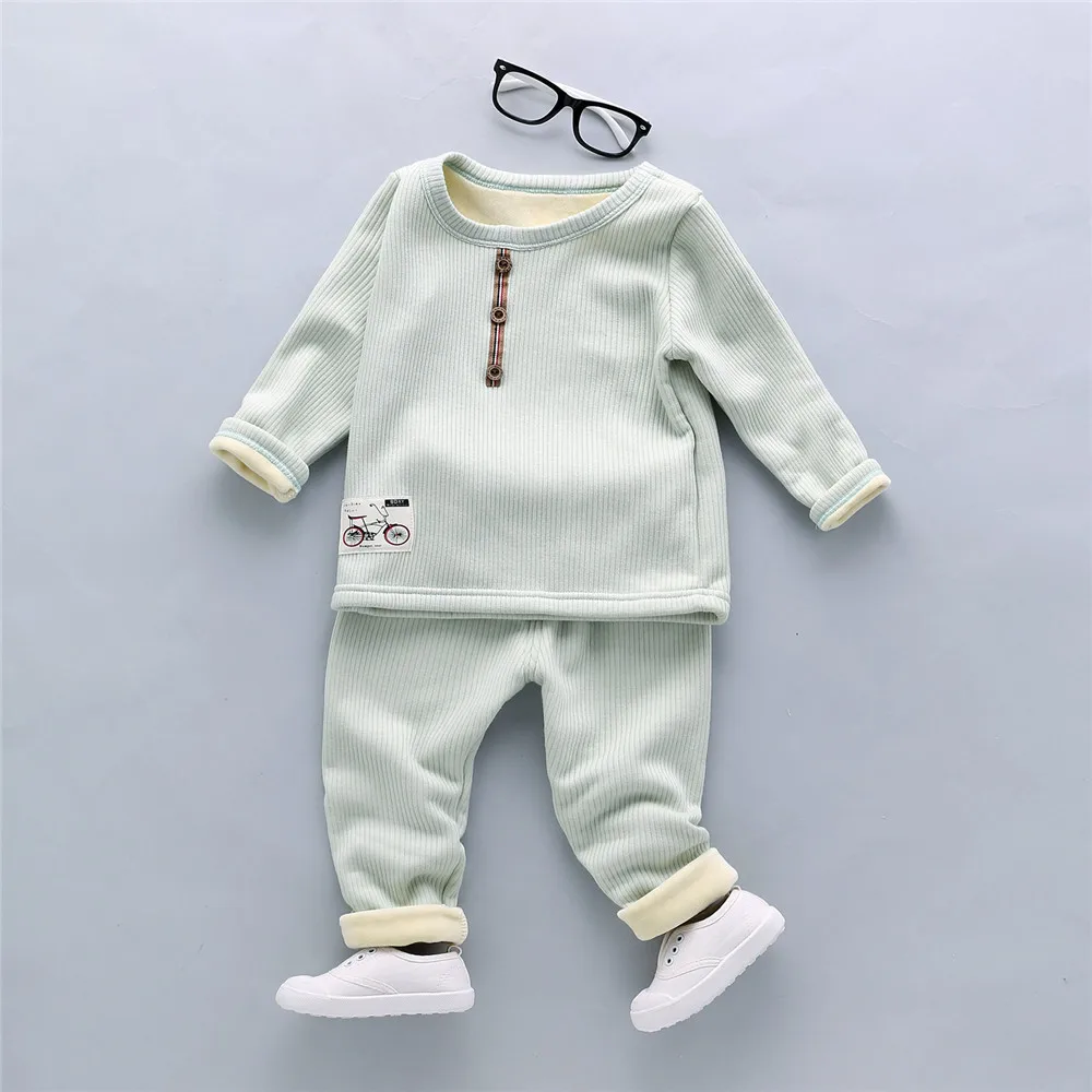 Thick Cotton Baby Boy Sleep Sets Warm Sleepwear For Toddler Boys Cool