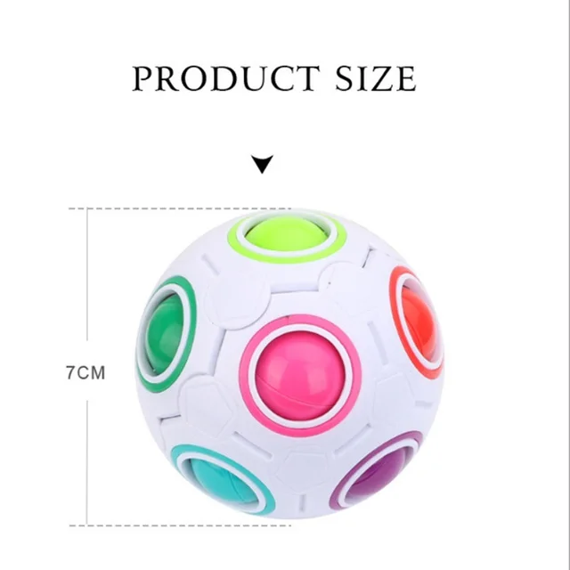 Rainbow Ball Puzzles Spheric Magic Cube Toy Adult Kids Plastic Creative Football Learning Educational Toys Gifts For Children 6