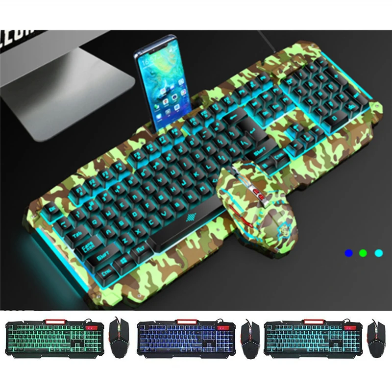 Mechanical Keyboard RGB Backlit USB Wired Gaming Keyboard Imitation Mechanical Feel 104 Keys Waterproof Computer Game Keyboards
