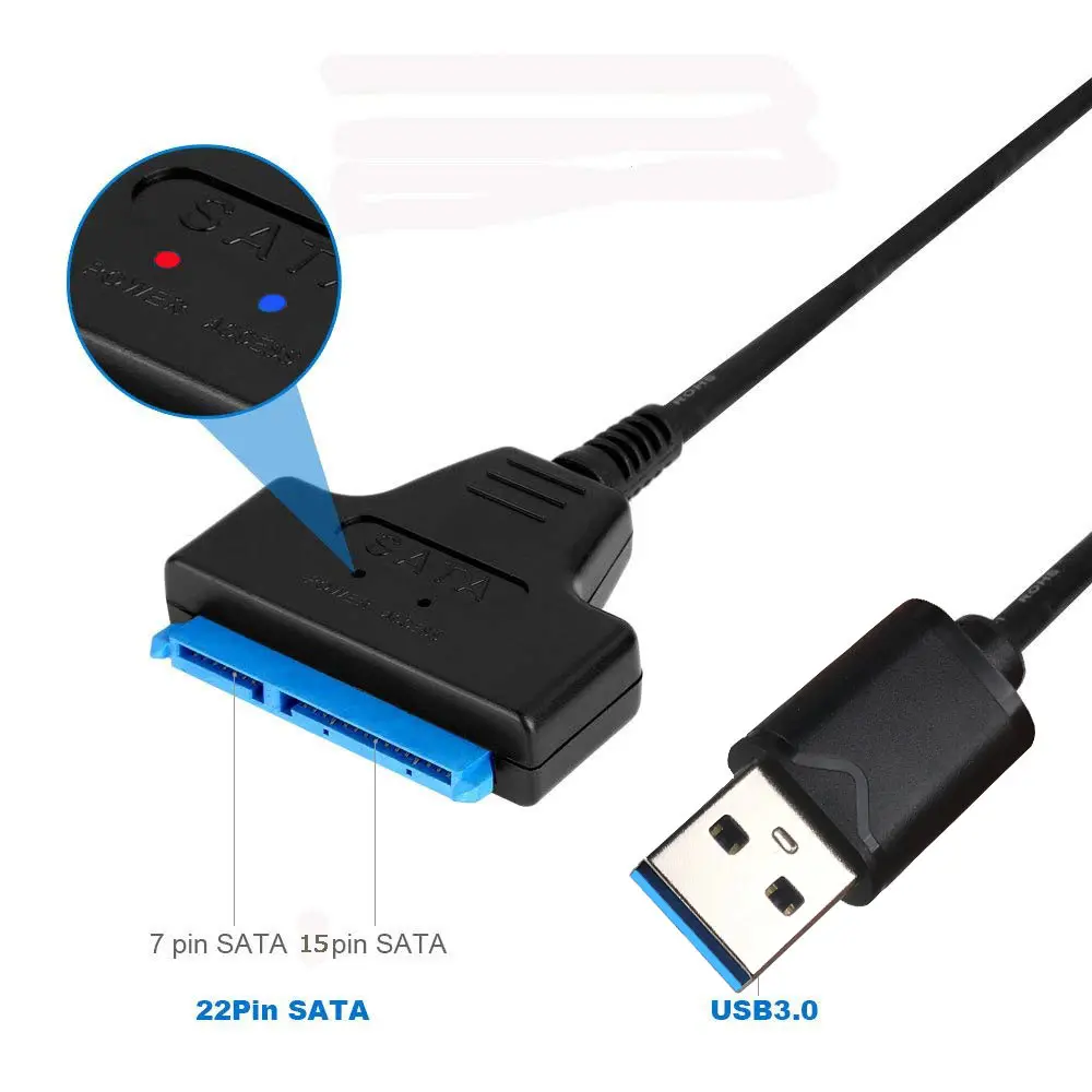 Ingelon SSD адаптер Sata к usb 3,0 до 6 Гбит/с Поддержка мм 495 дюйм(ов) ов) 2,5 мм внешний SSD HDD жесткий диск 22 Pin Sata III кабель