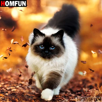 

HOMFUN Full Square/Round Drill 5D DIY Diamond Painting "Animal cat" 3D Embroidery Cross Stitch 5D Home Decor A07151