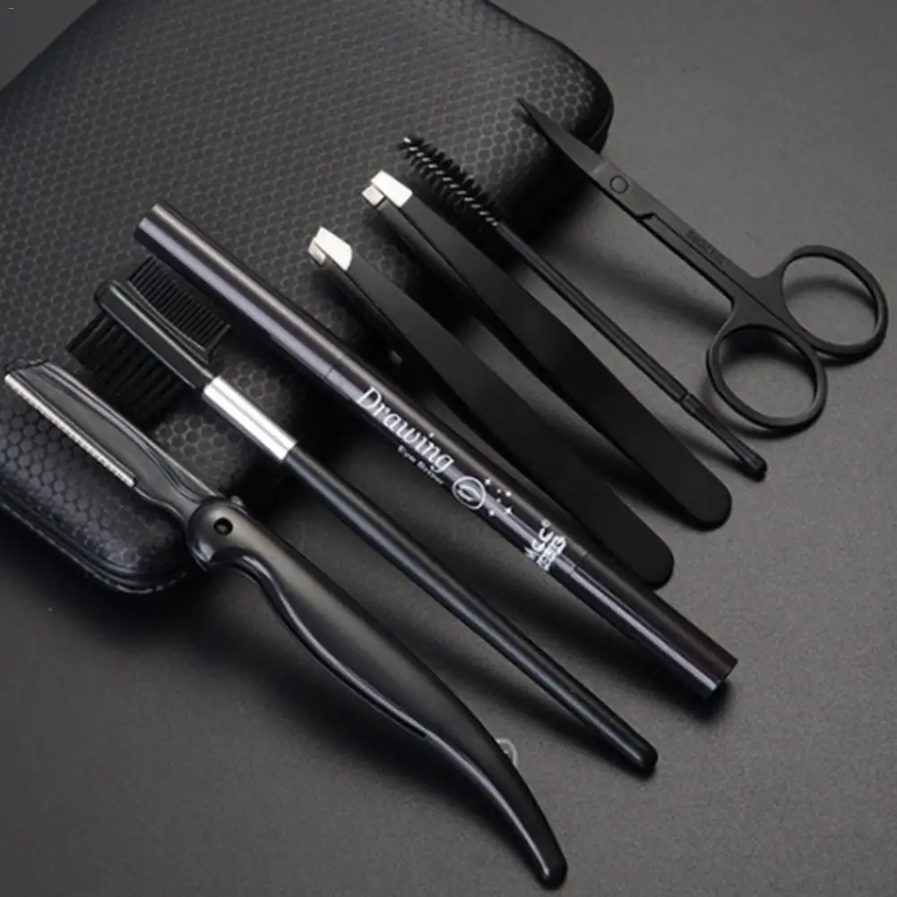 7-Piece Men's Eyebrows Set Brows Brush Tool Set Eyebrow Comb Grooming Suit Kits Stainless Steel Eyebrows Clippers 7-Piece Men's Eyebrows Set Brows Brush Tool Set Eyebrow Comb Grooming Suit Kits Stainless Steel Eyebrows Clippers
