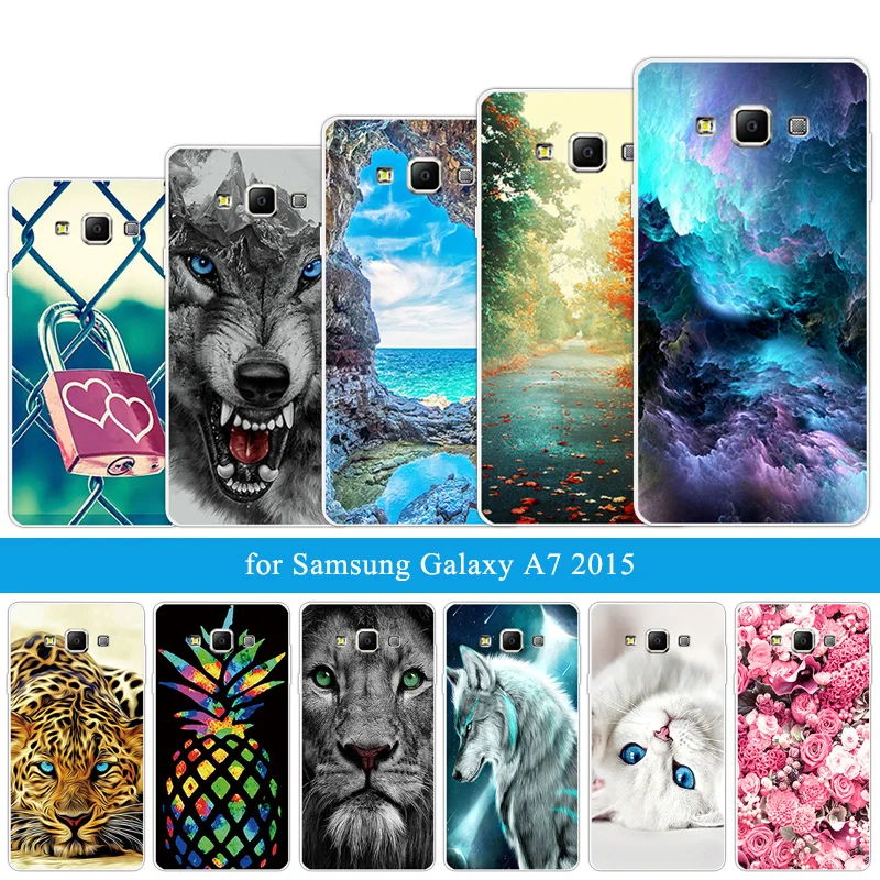 Мягкий прозрачный чехол для Galaxy A3 A7 2015 2016 2017 Wolf Capa de Silicone Para Для A10 A30 A50 M10
