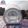 3m Diameter Inflatable Transparebt Camping Tent,0.6mm Pvc Inflatable Air Bubble Tent With Frame Tube Entrance 3