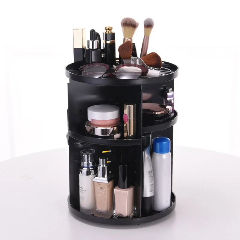

Makeup Organizer 360 Rotating Adjustable Storage Box Large Capacity Rack for Cosmetics Brushes TY99