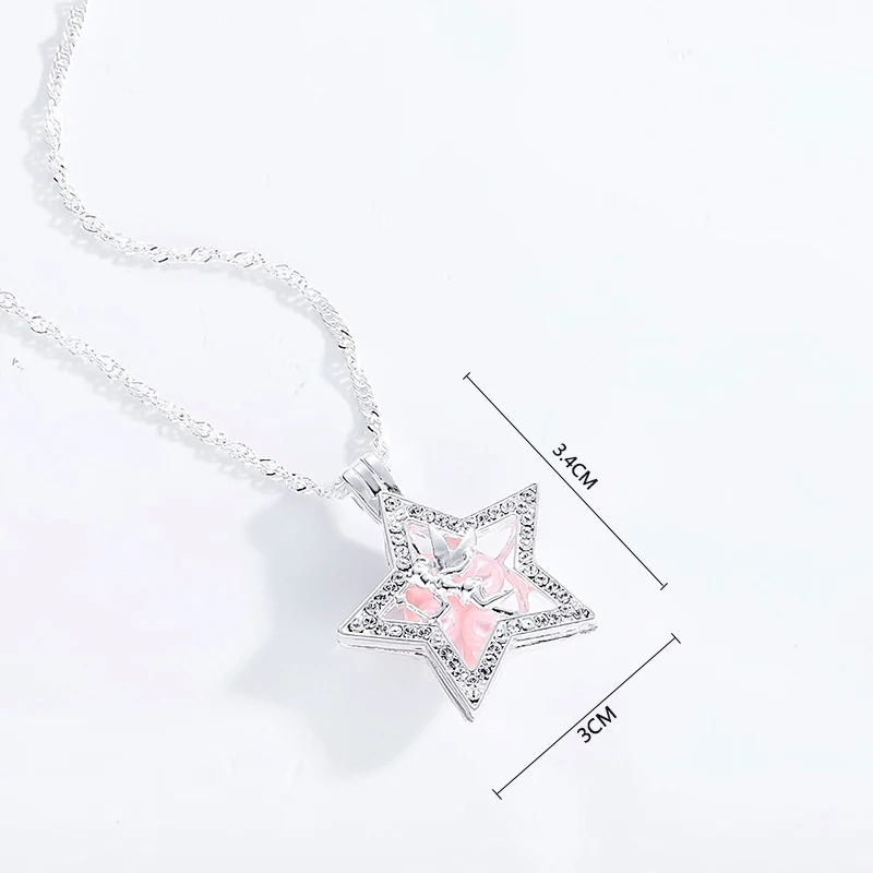 Розовое жемчужное ожерелье с подвеской Сказочный хвост, вечерние ювелирные изделия на свадьбу, подарок для женщин, серебряная цепочка, длинное колье, ожерелье с именами на заказ