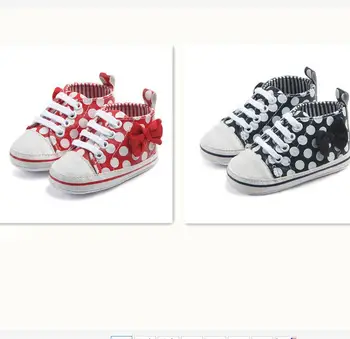 

Baby shoes wholesale new PU dot bow baby shoes walking shoes 0-1 years old