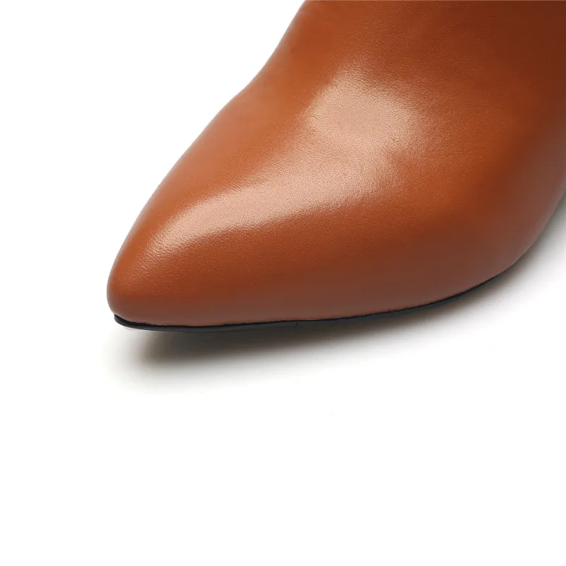 FEDONAS/женские ботинки «Челси» из натуральной кожи; брендовые теплые короткие ботильоны; сезон осень-зима; пикантные женские ботинки на высоком каблуке
