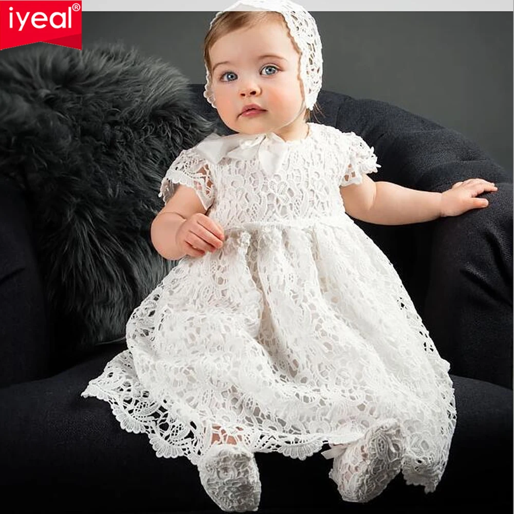 IYEAL-vestidos encaje para recién nacido, de princesa para bautizo, 1 año de cumpleaños - AliExpress