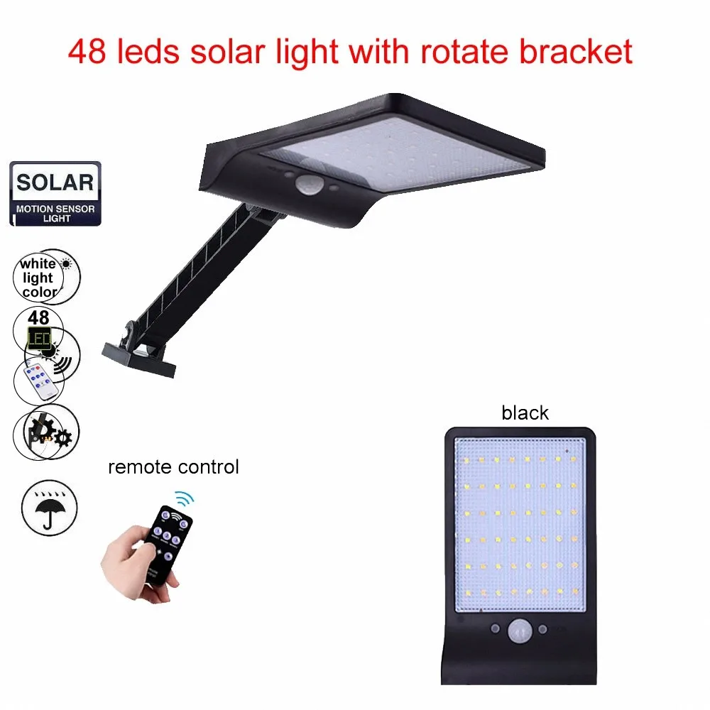 

48 led Solar Light Adjustable remote Controller Three Modes Waterproof spot light street wall For Outdoor Garden solar Lamps sp