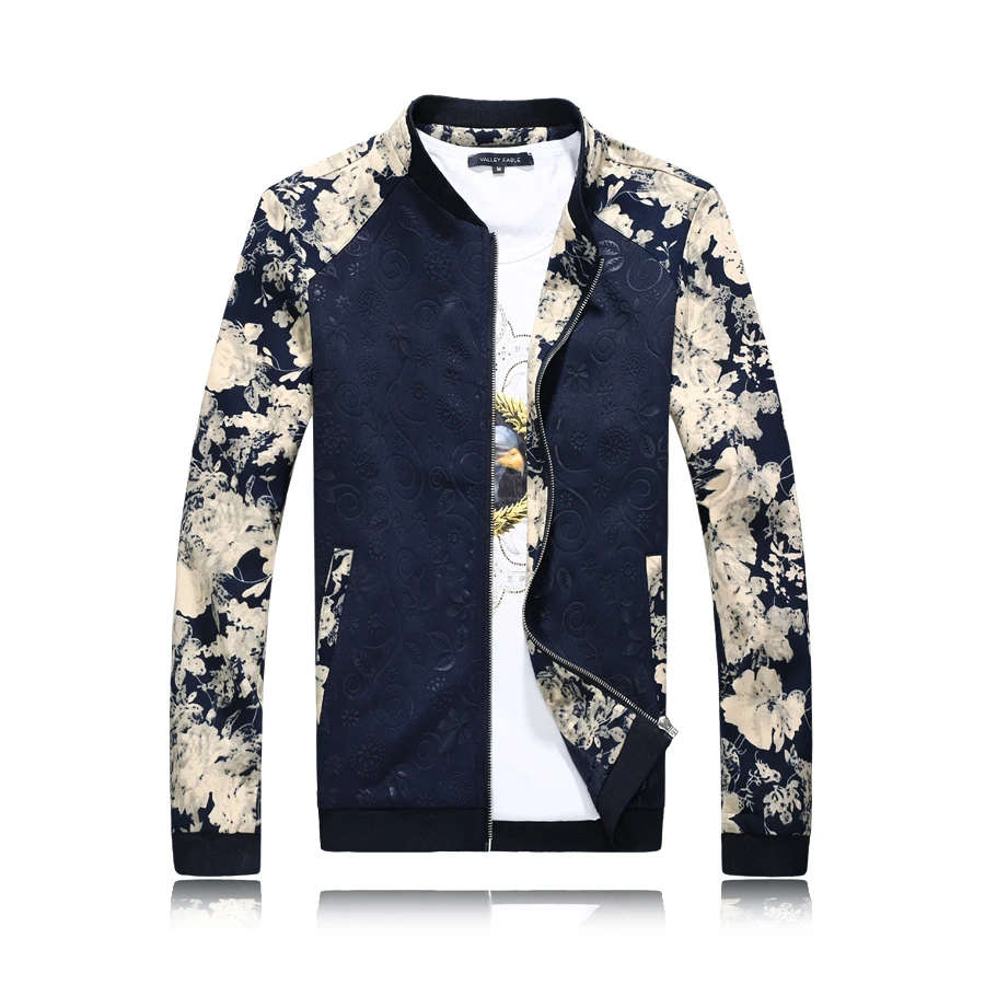 2017 Direct Selling Zipper New Floral Bomber Jacket Men Casual Coat ...