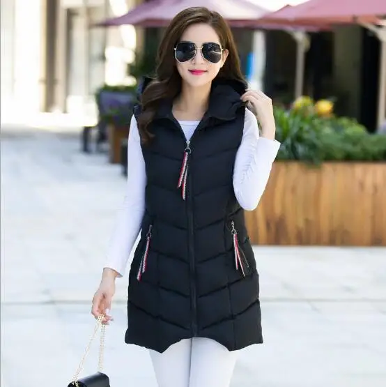Autumn Winter Vest Women Waistcoat 2018 Female Sleeveless Jacket Hood Warm Long Vest Jacket Colete Feminino Plus Size 4XL Autumn Winter Vest Women Waistcoat 2018 Female Sleeveless Jacket Hood Warm Long Vest Jacket Colete Feminino Plus Size 4XL