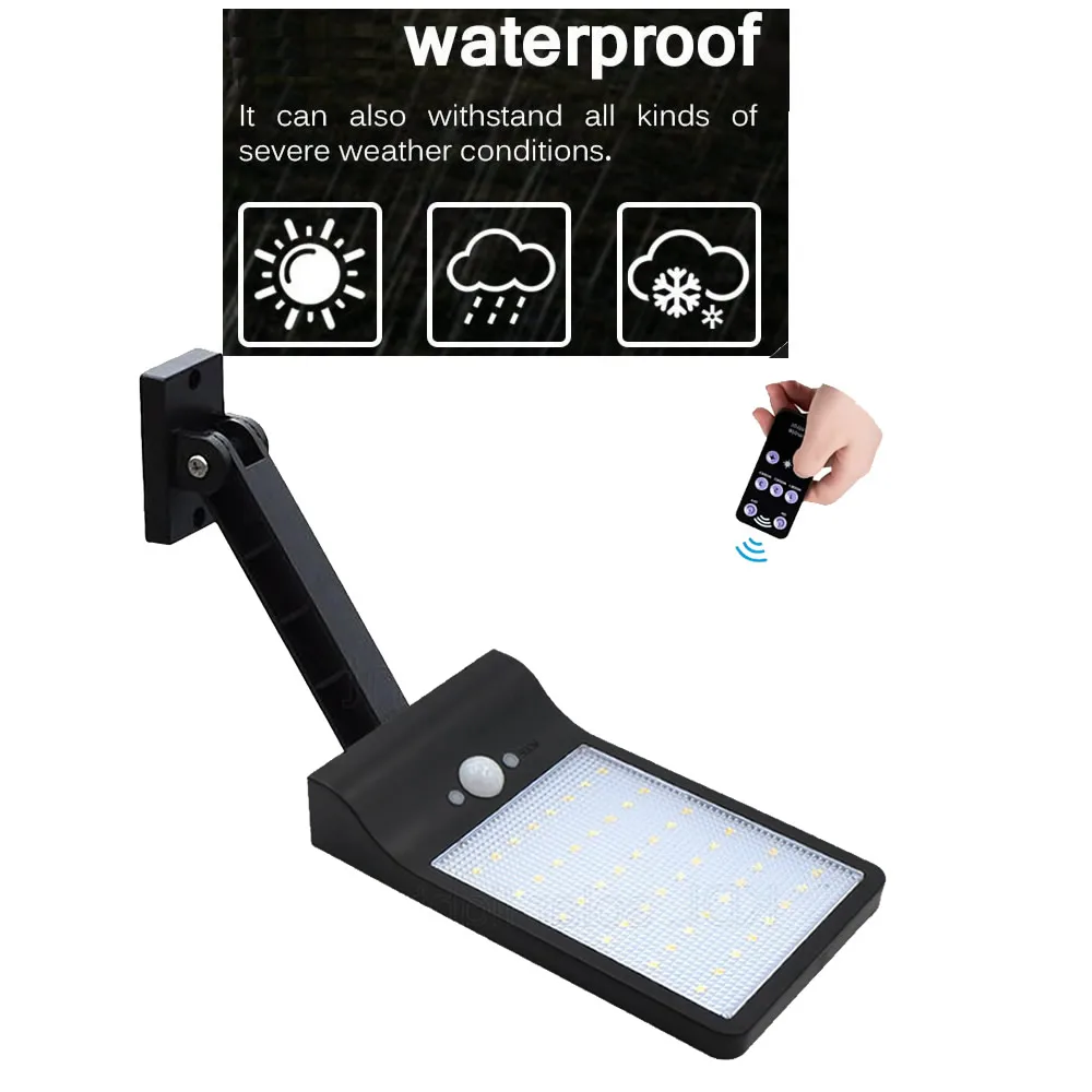 

remote control rotate bracket solar street light 36/48 LED Solar Powered Motion Sensor Security Lamp Waterproof IP65 Outdoor Gar