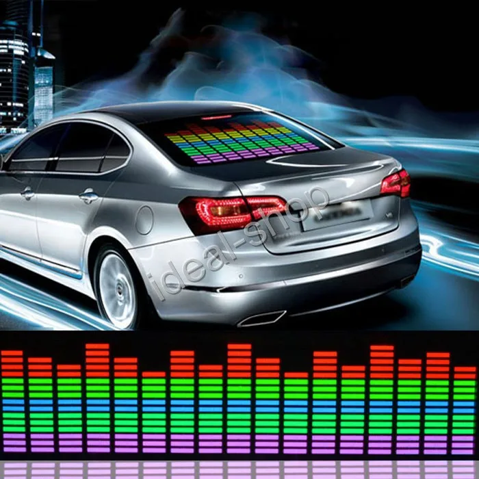Sound music Activated Car Stickers Equalizer Glow Blue Light 45x11cm