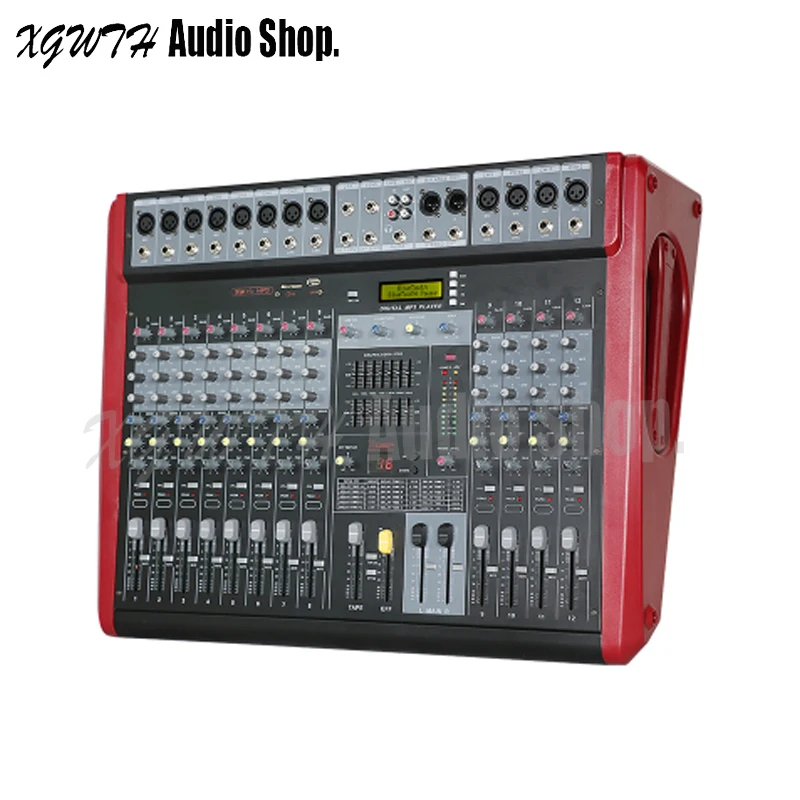 

1800W+1800W 12 Channel 16 DSP Digital Effect Sound Mixer Console Professional Bluetooth USB DJ Mixing Recording Studio Equipment