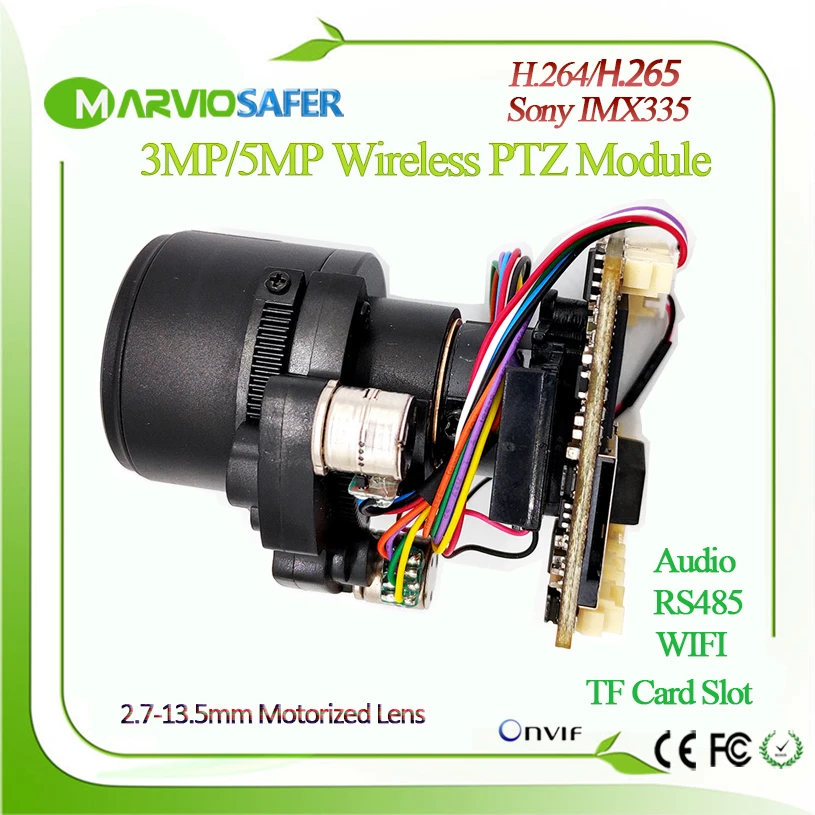 Ceny H.265 3MP 5MP Starlight bezprzewodowy moduł Wifi IP kamera ptz 2.7 13.5mm 5X soczewka powiększająca Onvif, karta TF, Audio DIY twoja własna kamera wideo