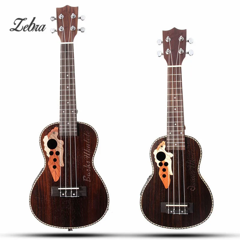 

Zebra 21'' 23'' Acoustic Rosewood 4 Strings Concert Ukulele Uke Electric Bass Guitarra Guitar for Musical Stringed Instruments