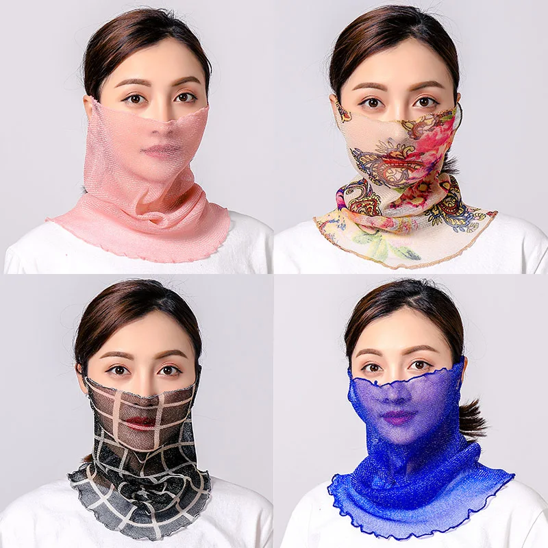 Летняя тонкая х-б маска для лица, шейные шарфы, украшения, солнцезащитный козырек, маленькие шарфы
