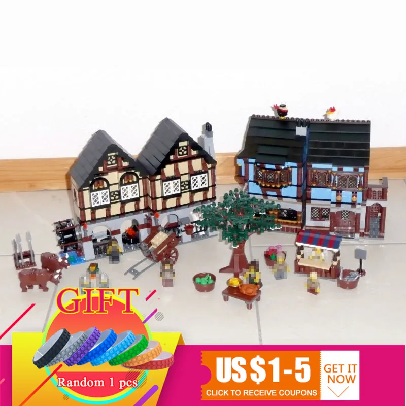 

16011 1601Pcs Castle Series The Medieval Manor Castle Set Educational Building Blocks Model Compatible with 10193 toys lepin