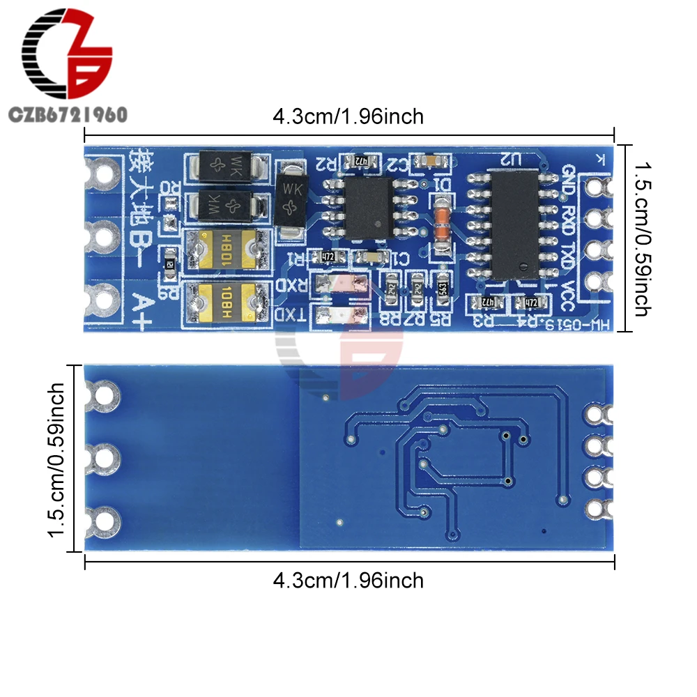 DC 3 V 5V RS485 к TTL преобразователь модуль стабильный UART серийный порт анти помех гром