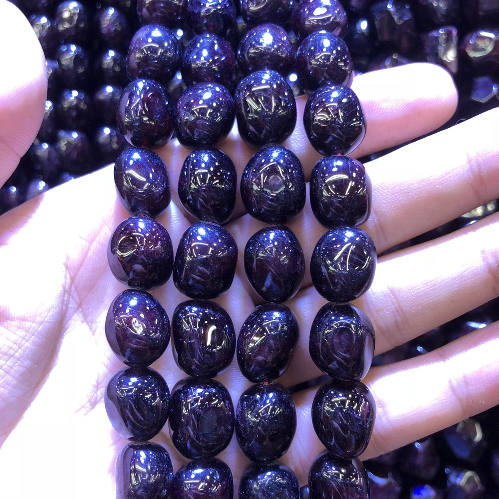 Wholesale 2strings Natural Garnet Gem Stone Polished Nugget Beads,Genuine Gem Jewelry Making Beads,15.5\