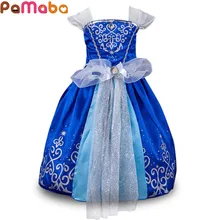 PaMaBa/Карнавальный Костюм Золушки для девочек, платье принцессы Рапунцель, Детские вечерние платья, сказочные платья
