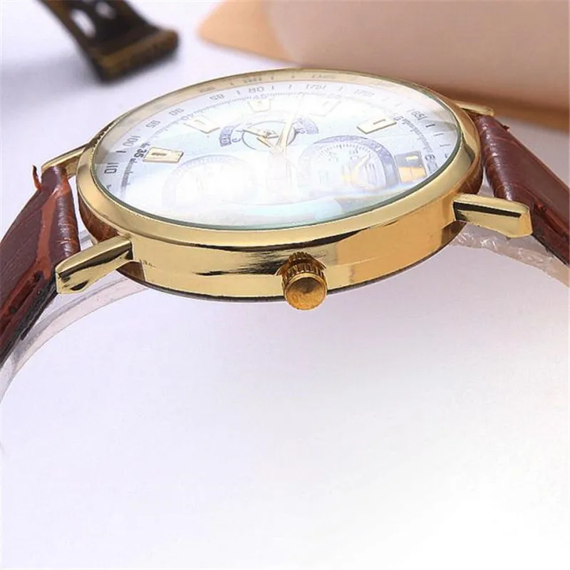 Luxury Fashion Men Watches Rome Article Leather Band Analog Quartz Vogue Wrist Watches Men Clock Relogio Masculin M04 (5)