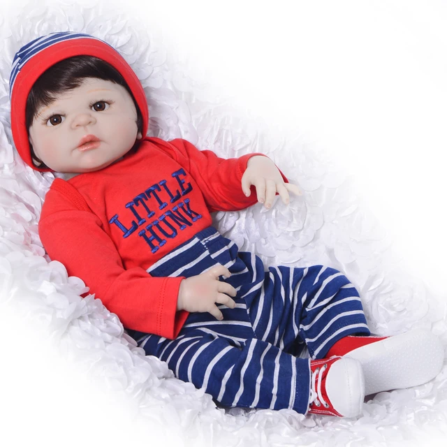 23 Inch Boneca Bebes reborn menino Full Body Silicone Vinyl Reborn Babies  Dolls 57 cm Realistic baby New born Dolls toy gift - AliExpress