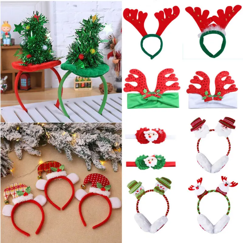 

New Funky Santa Hat Green Bow Christmas Headband Xmas Party Dress Head Popper Office
