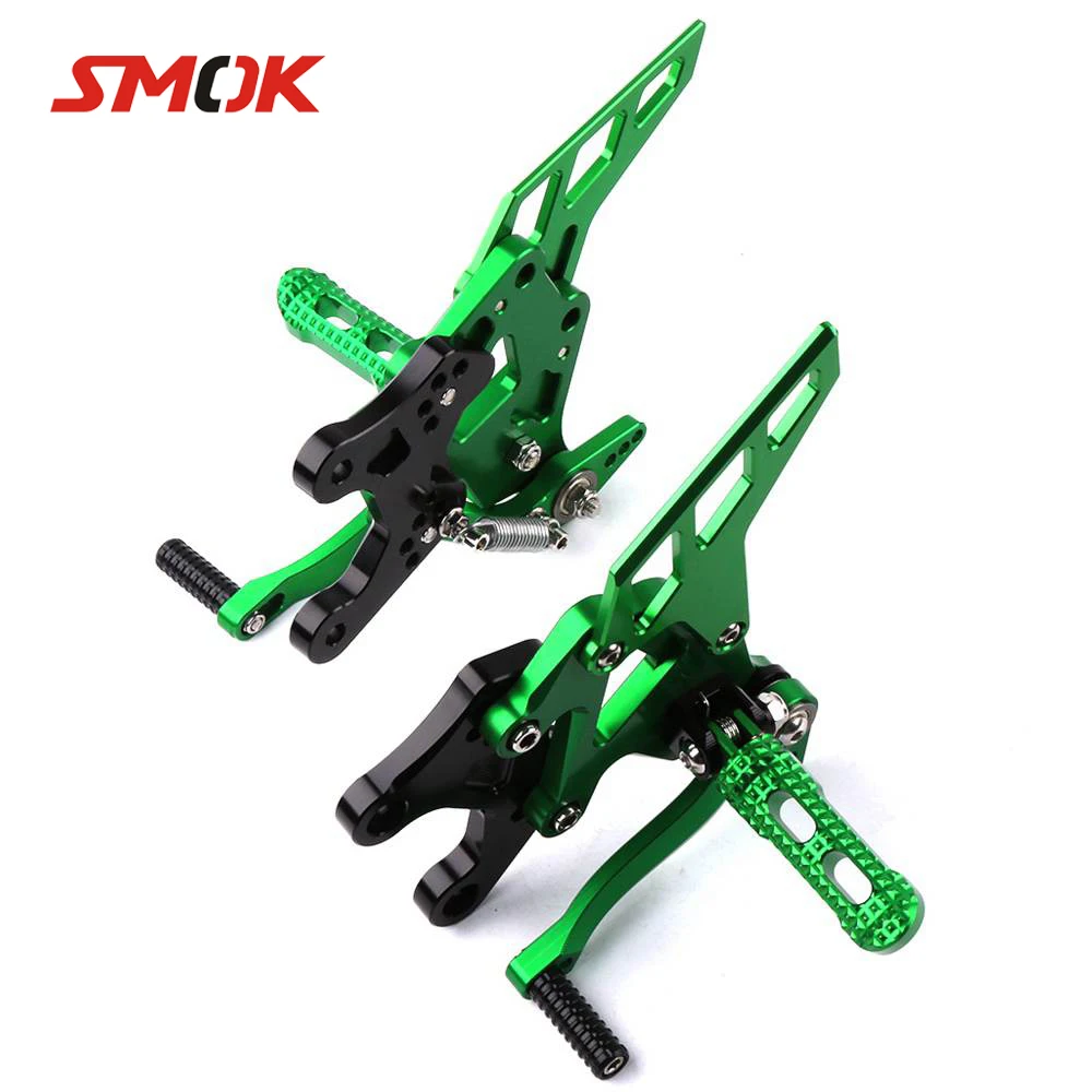 

SMOK Motorcycle CNC Aluminum Alloy Accessories Adjustable Footrests Rearset Footpegs Foot Rest For Kawasaki Z900 2017 2018