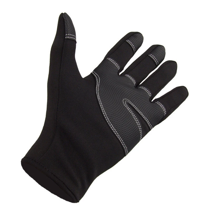 Зимние мужские перчатки ветрозащитные велосипедные флисовые перчатки для спорта охоты рыбалки походные перчатки черные