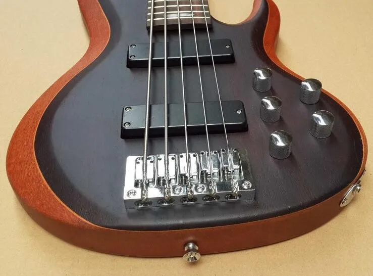 active pickup 5 string bass guitar with double adjusted Through Neck